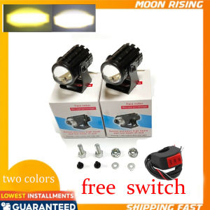 Mini Driving Light Motorcycle Led Super Bright Spot Dual Color 6000K White 3000K Yellow