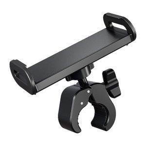 COMEMECO Round Pipe Clamp Phone Holder Fixed Clip 360 Rotating Handlebar Mount Adjustable Round Tube Clamp Phone Stand 5-7 Inch Phone