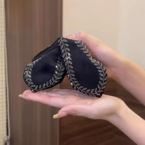 Design Fabric Shark Clip Back of Head Hair Clip Hair Grip Wheat Leaf Headwear