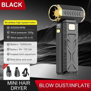 Hakimi Portable blower 600000RPM powerful fan 6-speed airflow with super strong suction air blower 2-in-1 dust collector