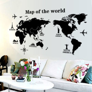 Stiker Dinding Tema Peta Dunia | Wall Sticker Map | Dekorasi Rumah Aesthetic