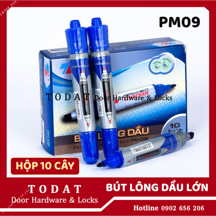 Pm09 HỘP 10 CÂY BÚT LÔNG DẦU LOẠI LỚN PM09 (Xanh, Đỏ, Đen) | Lazada Việt Nam