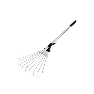 15Teeth Sapu Garuk Stainless / Dapat Diperpanjang Garden Rake / Sapu Taman