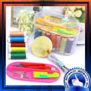 Sewing Kit Box Kotak Set Alat Jahit Aksesoris Perlengkapan menjahit  - Set Alat Jahit Portable