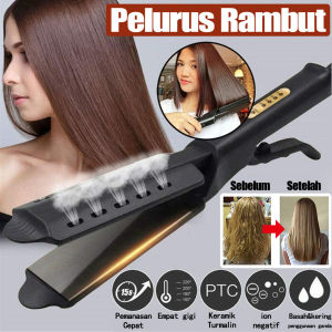Pelurus Rambut Pelat Lebar Pelurus Rambut Profesional Catok Datar Keramik Kunci Cerdas PTC Pemanasan Cepat untuk Rambut Tebal Alat Catokan Besi Suhu Dapat Diatur Cepat Panas Pemanasan Cepat Datar Tegangan Ganda