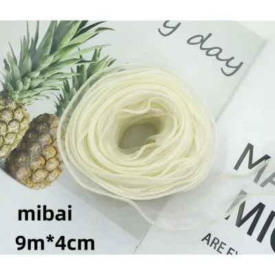 MUFFLE LAZ 4cm/9m Plain Fishtail Ribbon Yarn With Wavy Edge Wrap Flower Gift