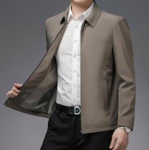 เสื้อแจ็คเก็ตธุรกิจของผู้ชาย แฟชั่นผู้ชาย แจ็คเก็ตคุณภาพสูง ผ้าเนียน เสื้อคลุมของพ่อ