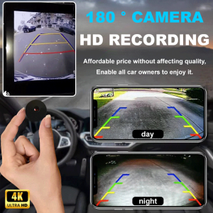 Smart Mini HD Reversing Camera Night Vision Car Rear View Camera 180° Wide Angle Reverse Parking Camera Waterproof