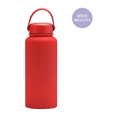 Cubble Thermal Flask 32oz Vacuum Insulated Water Bottle - Wide Mouth Red