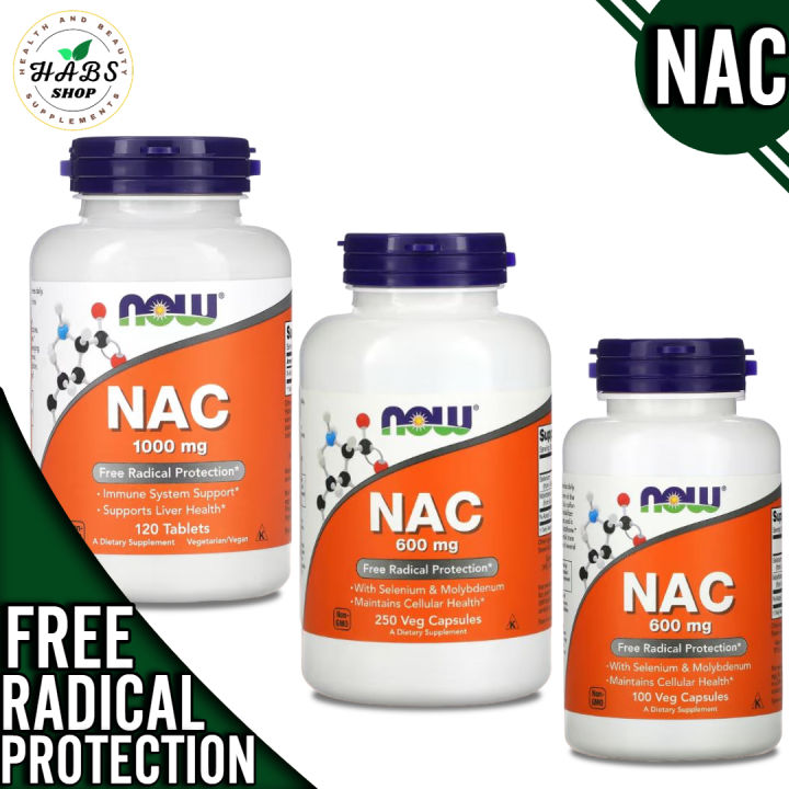 N Acetyl Cysteine, NAC Now Foods 600mg 100 or 250 VCaps or NAC 1000mg ...