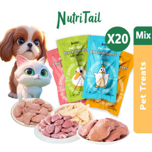 20PCS Nutritail Boiled Chicken Breast 40g Steamed Chicken Breast Liver Heart Pet Treats