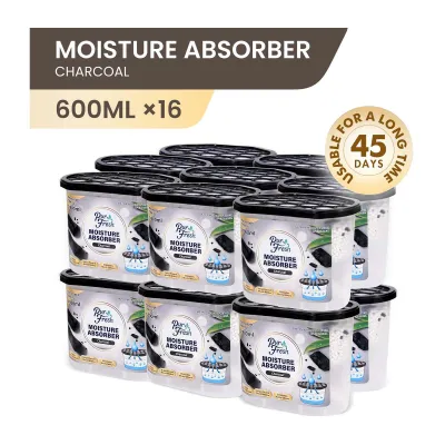 [ Bundle of 16 ] Purfresh Moisture Absorber 600ML-Activated Charcoal x 16 Boxes