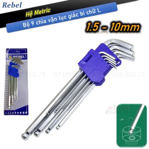 Bộ lục giác 9 cây REBEL H1.5-10mm 9 size khác nhau tiện dụng phù hợp bỏ cốp xe máy chìa vặn lục giác đầu bi chữ L chìa vặn vít âm lục giác 1.5mm 2.0mm 2.5mm 3.0mm 4.0mm 5.0mm 6.0mm 8.0mm 10.0mm"