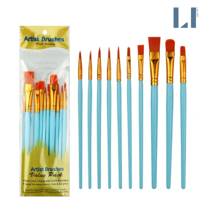 Bộ 10 cọ vẽ chuyên dụng vẽ màu nước màu acrylic tô tranh số hoá - Bộ cọ vẽ tiện dụng với nhiều kích cỡ