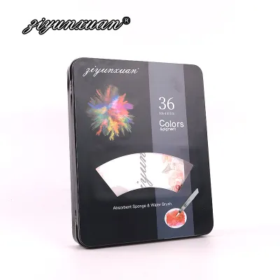 Brand New 12/18/24/36/48 Colors solid Watercolor Paint Set With Brush water colours Pigments painting Art Supplies