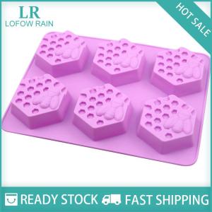 LF Wholesale✨Flash Sale ✨ 3D Handmade Soap Silicone Mold 6-Piece Bee Shape Silicone Mold DIY Handmade Soap Mold Homemade Honeycomb DIY Cake Mold