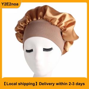【Local shipping】 Solid Satin Bonnet Hair Styling Sleep Hat Wrap Shower Cap Hair Styling Tools