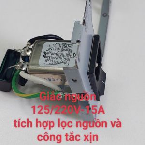 Lọc nguồn chống nhiễu EMI FILTER kèm giắc nguồn VAC 3 chấu và công tắc tháo nguồn máy tính
