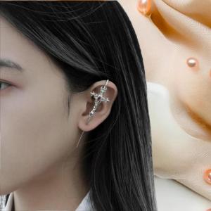 MillionGrid 1PC Gothic tối không đều màu đen chim chéo tăng Mặt dây chuyền bông tai thanh lịch thời trang dangle Stud Bông tai của phụ nữ Halloween đồ trang sức