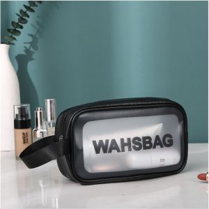 Happpy Mall COD Frosted PVC Zipper Waterproof Cosmetic Bag Travel Cosmetic Storage Bag Womens Washing Bag