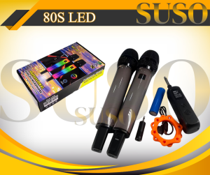 【SUSO】FT-80S LED Professional Handheld Wireless Unidirectional Dynamic Microphone with RGB Light and Built in Rechargeable Batteries