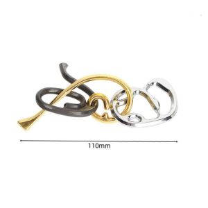 QUERIDO Luban Lock Alloy Brain Teaser Puzzle Toys Unlock Toy Brain Teaser Luban Lock Puzzle Toy Developmental Toys Metal Unlock Toy 3D Puzzle Children and Adults