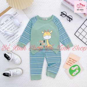 [Sale Lớn] Đồ Bộ Thun Lạnh Dài Tay Cho Bé Trai Bé Gái 8-18kg MIKKO MOM Set Đồ Bộ Tay Dài Cho Bé Trai Gái DÀI SỌC MỚI Bé_Xinh_Shop