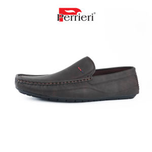 Perrieri Men Comfortable Casual Boats Shoes Loafers 82255 (Black/ Brown)