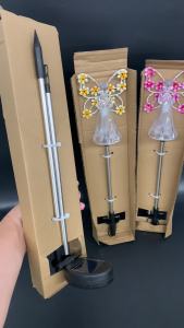 Solar Garden Angel Led Light Lamp Cemetery Grave Lights For Graves Lawn Powered Yard Outdoor Landscape Stake Outside Memorial Waterproof Pathway Patio Decorative Lamps Backyard