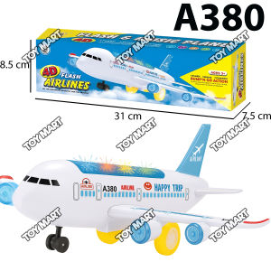A330 4D Flash Airplane Toy w/ Sound Light Bump and Go Action