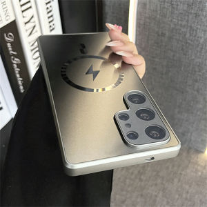 AG Matte Frosted Magnetic For Magsafe Phone Case For Samsung Galaxy S25 S24 S23 Ultra Plus Luxury Glass Lens Protection Cover