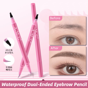 A.M.G Waterproof Dual-Ended Eyebrow Pencil Two Fork Eyebrow Pen Natural and Long-Lasting Eyebrow Shadow Pen Fine Tip