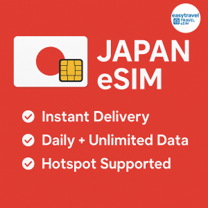 Japan eSIM 1GB 2GB 3GB Daily Unlimited 5G/4G Data Supports Hotspot | Email Delivery