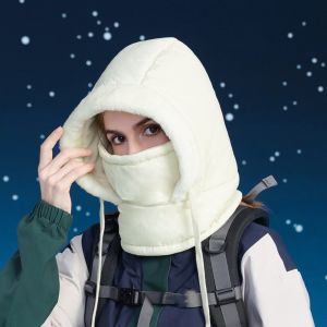 SWEET TIM หมวกแฟชั่นหญิง หมวกกันหนาว หมวกกันหนาว ผช เก็บความอบอุ่น หมวกปั่นจักรยานฤดูหนาว3-in-1 ทนความเย็น กันลม หน้ากากผ้าพันคออุ่น แบบพกพาได้ ผ้ากำมะหยี่กำมะหยี่ หมวก Lei Feng สำหรับผู้ชาย