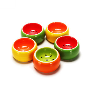 ชามข้าวสัตว์ ป้องกันการพลิกควํ่า ชามเซรามิค ป้องกันการกระแทก ถ้วยอาหารหนูเเฮมสเตอร์ รูปผลไม้ ชามใส่อาหารสำหรับแฮมเตอร ใส่อาหารหนู