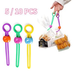 5/10Pcs Food Bag Sealer Clip Silicone Sealing Strap Food Bag Food Sealing Tie Rope Organizer