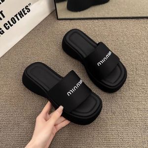IELGY 5cm Platform Slippers Womens New Summer Korean Version of Shoes with A Word Sandal