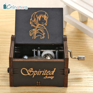[Chinatera] Spirited Away Vintage Exquisite Wooden Hand Cranked Music Box Home Crafts Children Gifts (Pirates of the CaribbeanBeauty and the beast)