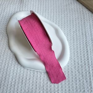 4CM 9M Wrinkled Fish Tail Polyester Fabric Crepe Pleated Lace Ribbon Reben Berlipat Hadiah Gift鱼尾荷叶花边褶皱