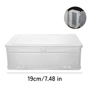 Double Layer Nail Art Organizer Box 2-in-1 Flip-Open Tool Case with Divided Compartments Large Capacity Storage for Gel Polish Brushes