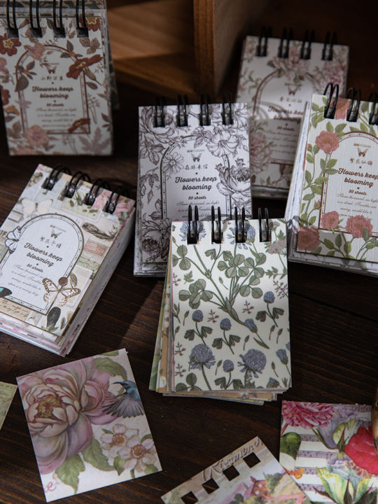 Set Pelekat Stiker Yuxian Aesthetic Vintage Retro Flower Mini Sticker ...