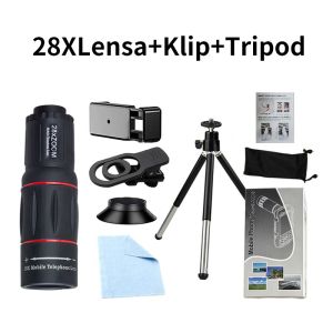 2 In 1 APEXEL Lensa Telephoto 18X25 Zoom Malam  Jarak Ultra Jauh 90m Pembesaran 36x + Tripod untuk Ponsel