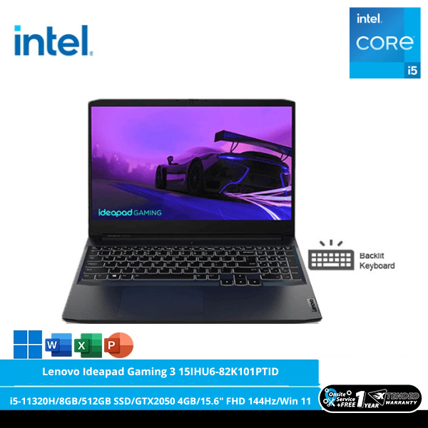 Lenovo Ideapad Gaming 15IHU6-82K101PTID [Intel Core i5-11320H