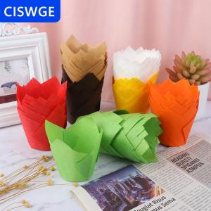 [COD] CISWGE 50 cái cupcake wrapper lót Muffin Tulip trường hợp bánh Giấy nướng Cốc trang trí