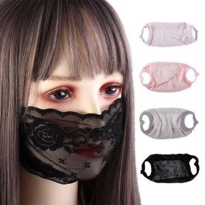 CRUSHES Breathable Sunscreen Veil Elastic Ultra-thin Cycling  Fashion Lace Design Face Cover For Women and Girls