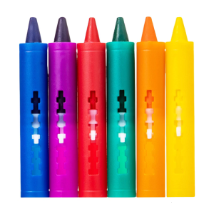6 Color Washable Crayons with Pen Holder for Children Easy To Grip Colorful Crayon Pen For Toddler 3+ Doodling Drawing