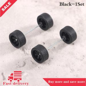 [COD] 1Set 1:64 Car Wheels For Hotwheels Rubber Tire With Wheel Axle Model Car Modified Part DIY Racing Vehicle Toys