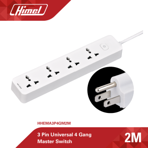 Himel Extension Cord 4gang universal with ground master switch 2m/3m