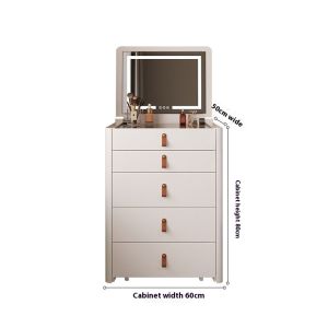 Modern Smart Dressing Table with LED Lights Mirror Household Bedroom Flip Dresser Table Multifunctional and Multiple Drawers Foldable Makeup Table