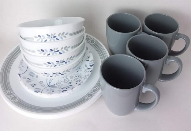 Corelle Dishes Corelle Signature Prairie Garden Gray Corelle